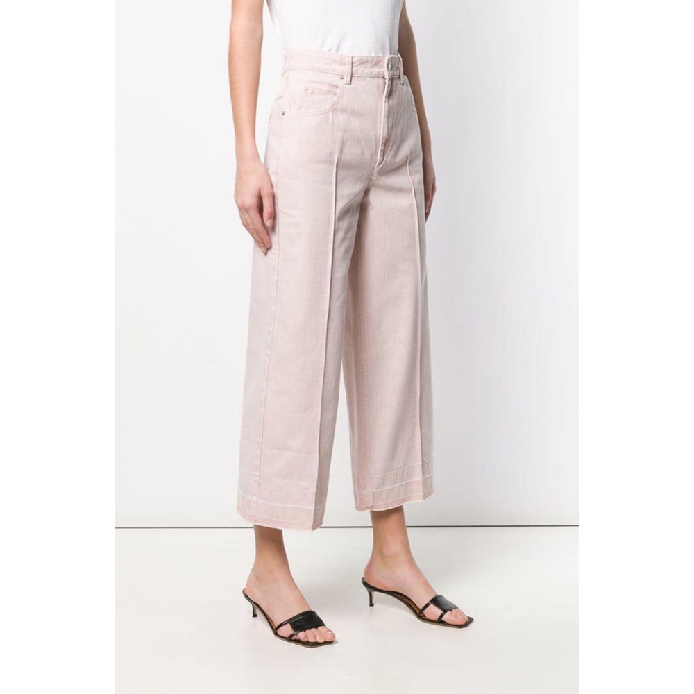 Isabel Marant Etoile Pink Wide-Leg Crop Jeans